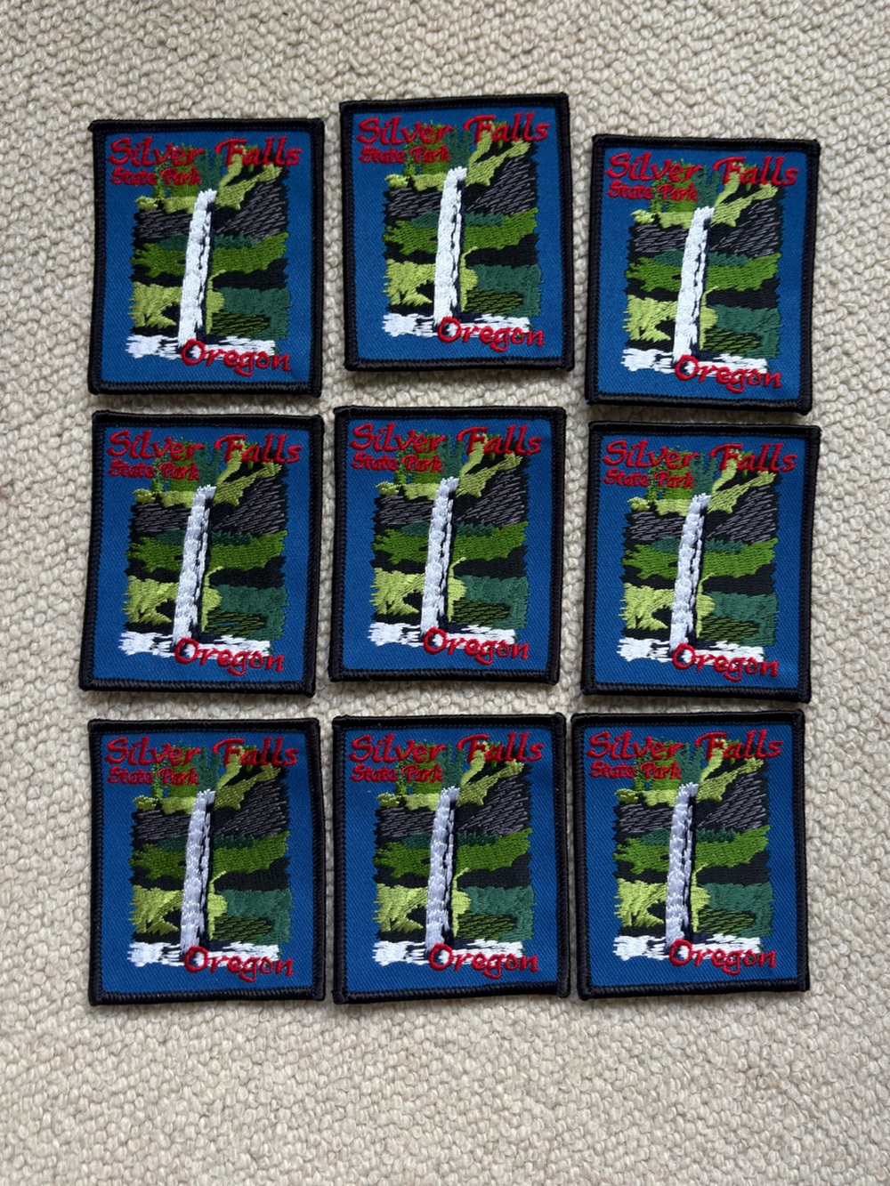 Silver Falls State Park Oregon Iron-On Patch Lot of 9 Waterfall Patches